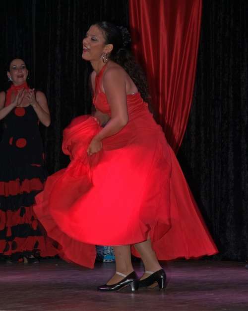 Dancers Woman Red Shoes Dance High Heeled Shoes