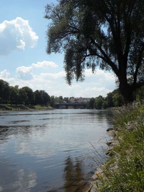 Danube Idyll Idyllic Ulm River Quiet Atmospheric