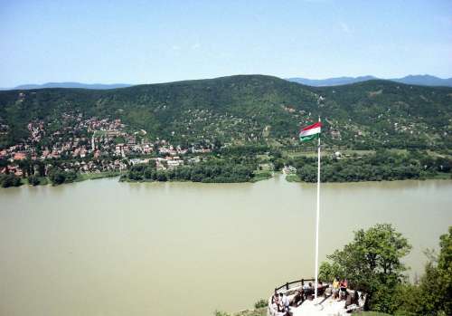 Danube Landscape River Flag Lookout Tower