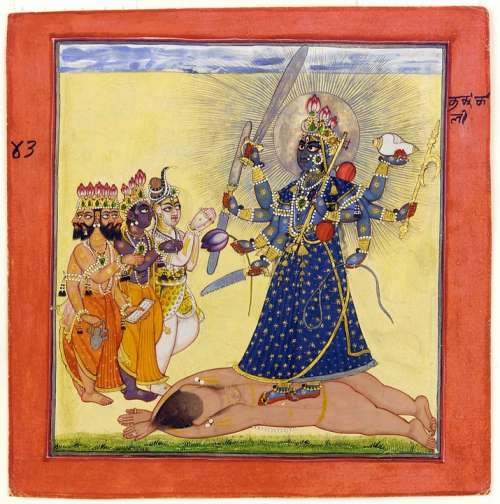 Deity Goddess Indian Bhadrakali Painting 1660