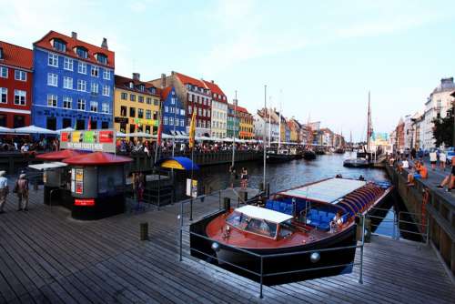 Denmark Copenhagen Boats Port Channel Color