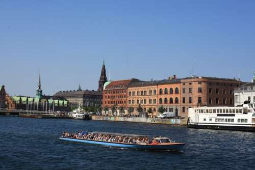 Denmark Copenhagen Boats Port Channel Color
