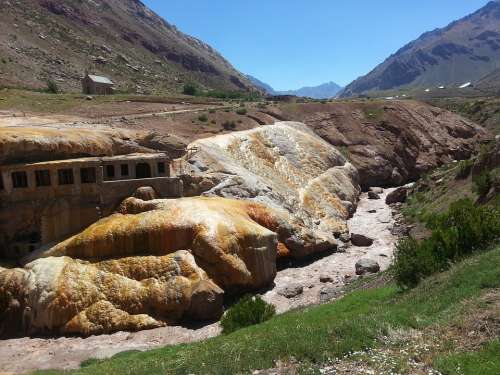 Des Inca Bridge Aconcagua Nature Mountain Sulphur