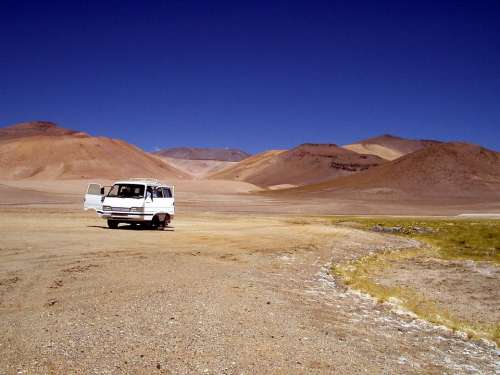 Desert Atacama Desert Chile Loneliness Vw Bus