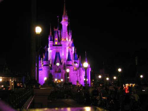 Disneyland Magic Kingdom Night Romantic Florida