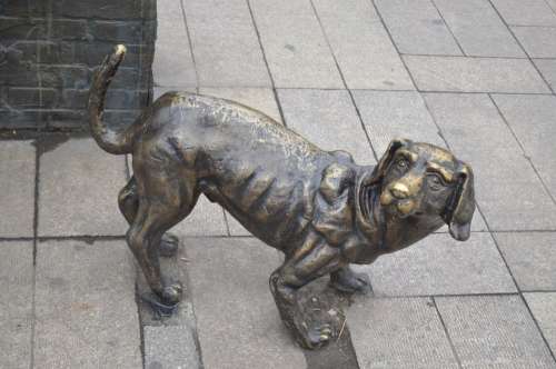 Dog Pet Statue Animal Iron Art Replica Object