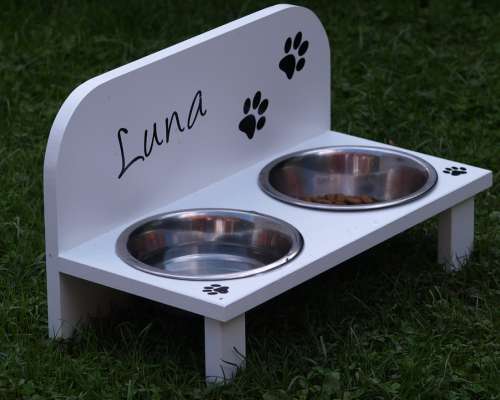 Dog Bowl Food Feeding At Metal Bowl Water Drink