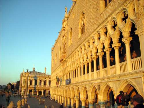 Doge'S Palace Venice Sunrise Italy St Mark'S Square