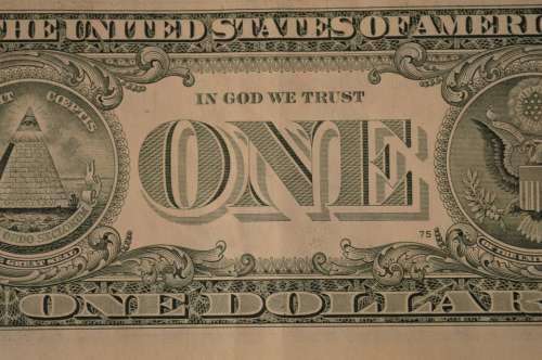 Dollar One Banknote Bill Money Cash Currency Usa