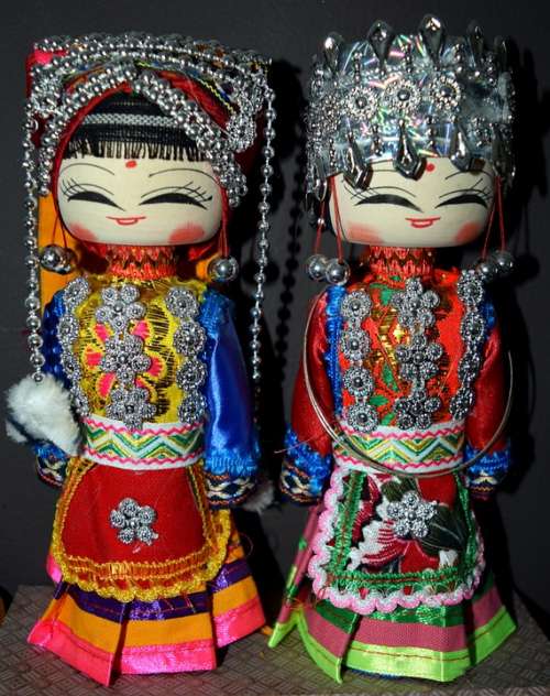 Dolls Chinese Wooden Decorative