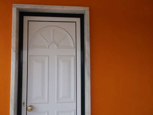 Door Orange White Door Handle