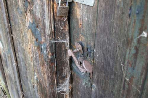 Door Log Cabin Padlock Door Buckle Old