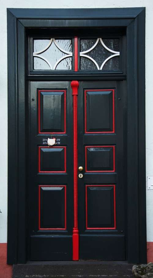 Door Front Door Building Input Black Red