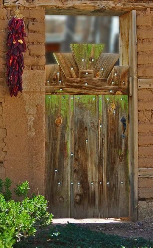 Door Wood Architecture Doorway Spanish New Mexico