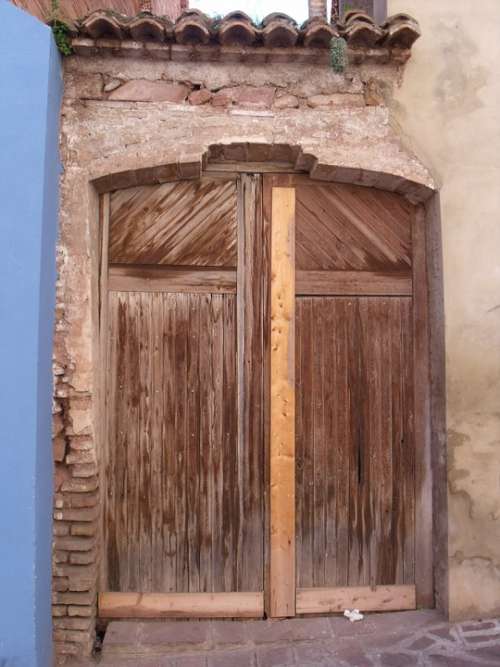 Door Wood Old House Architecture Restored Rustic