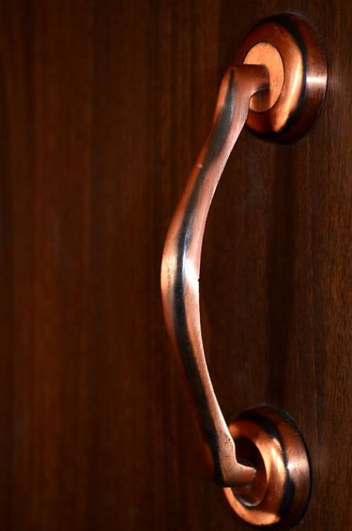 Door Handle Copper Metallic