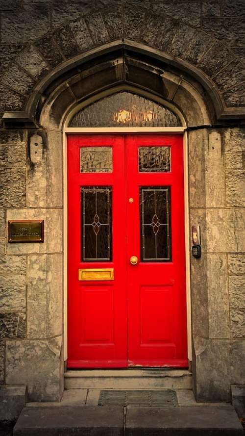 Door Red House Doorknocker Object Architecture
