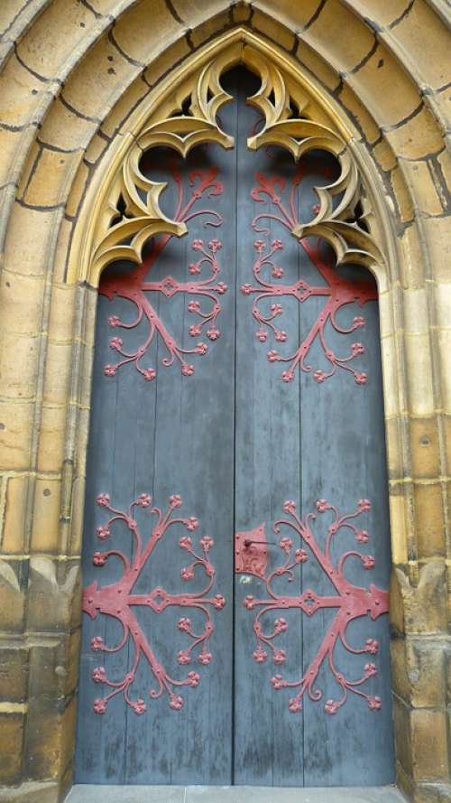 Door Input Portal Close Up Closed Ornament Church