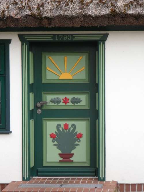 Door Painted Baltic Sea Darß Culture Tradition
