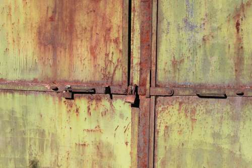 Door Industrial Iron Metal Old Rusty Warehouse