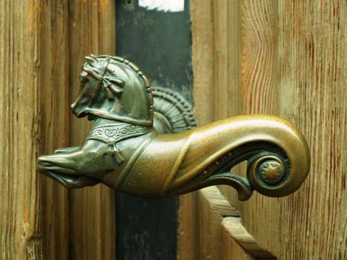 Door Knob Horse Metal Sculpture Animal Bronze