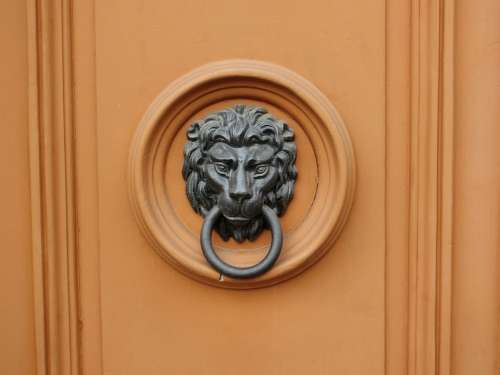 Doorknocker Call Waiting Door Lion Bronze Input
