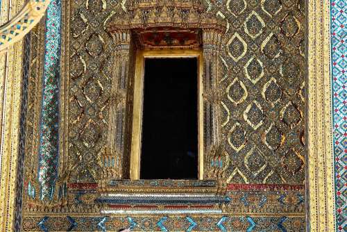 Doorway Entrance Gold Ornate Temple Buddha