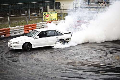 Drag Smoke Burn Out Rallying Car Driver Race Car