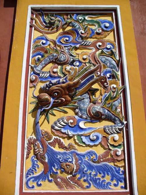 Dragon Relief Vietnam Ornament Asia