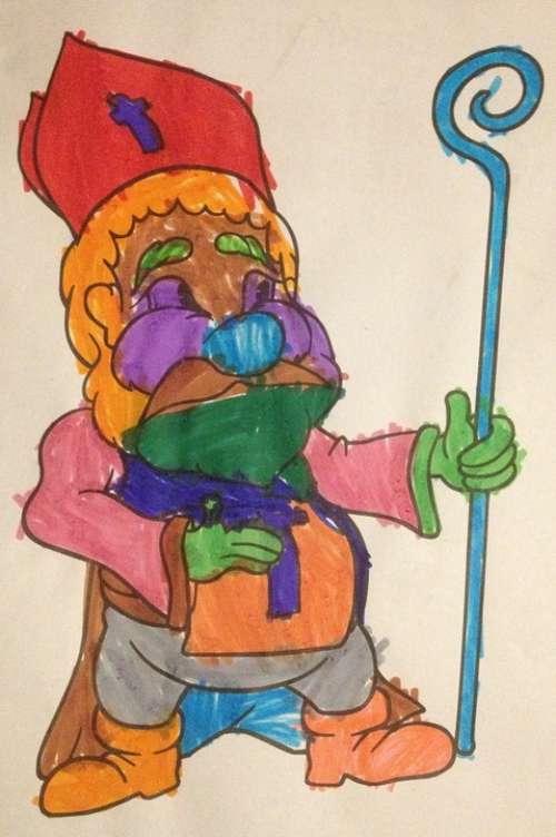 Drawing Saint Nicholas Colors Nursery Sint Nicolaas