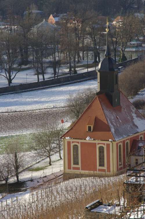 Dresden Pillnitz Vineyard Church Winter