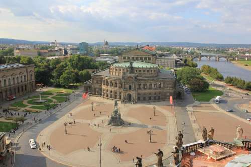Dresden Semper Opera House Space Statue Tourism