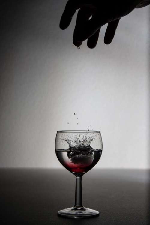 Drinking Wine Glass Ice Icecube Hand Glass