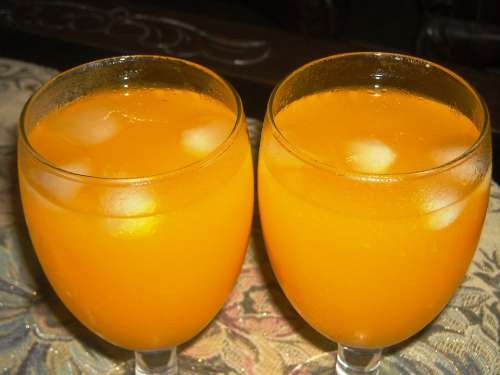 Drinks Es Orange Yellow Glass