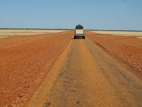 Driving Red Desert Earth Road Dirt