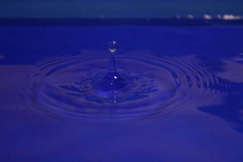 Drop Of Water Blue Water