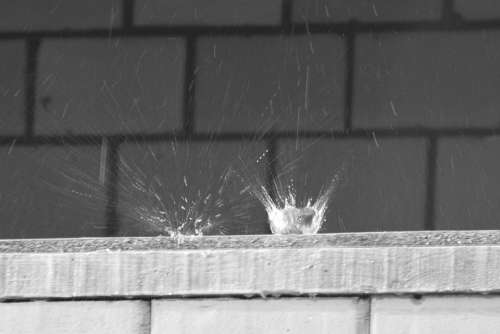 Drops Explosion Water Building Nature Black White