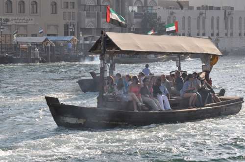 Dubai Ferry Harbor City Water Boat Vessel