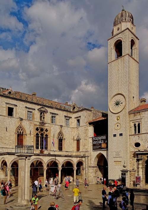 Dubrovnik Clock Tower Croatia Historic Center