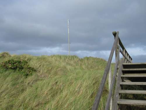 Dune Stairs Friesland Sea Emergence