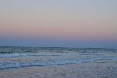 Dusk Light Sea Ocean Sunset Sky Vacations