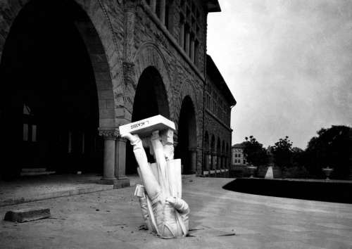 Earthquake Louis Agassiz Statue Stanford University