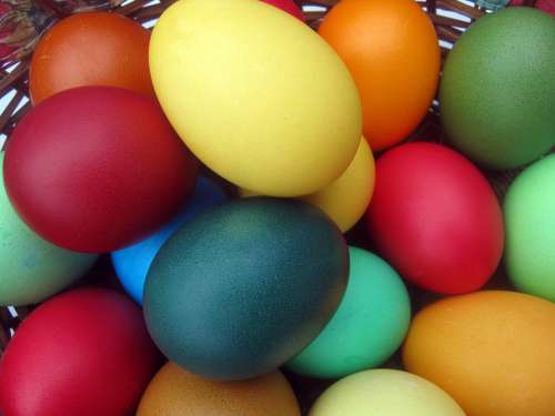 Easter Eggs Easter Basket Colorful Color Custom