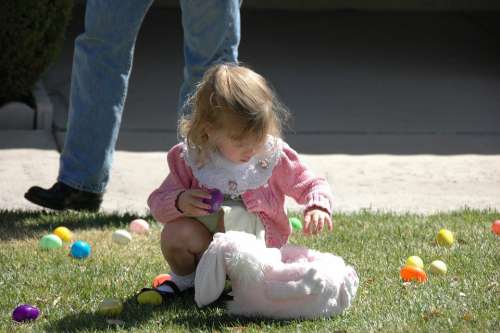 Easter Eggs Search Child Girl Find Young Infant