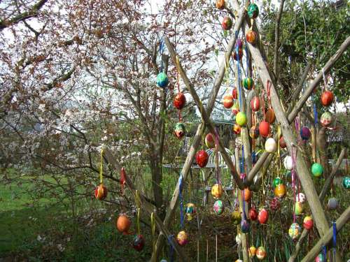 Easter Tree Easter Eggs Easter Colorful