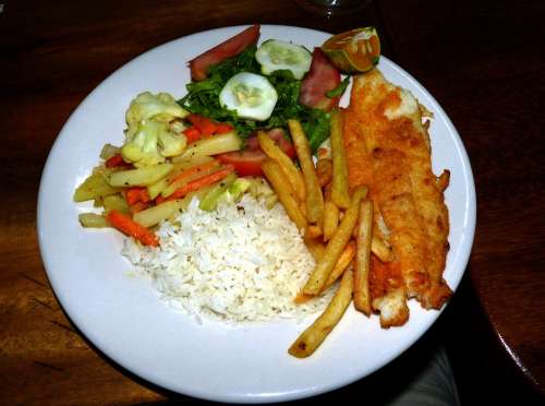 Eat Food Restaurand Kitchen Vegetables Plate Fish