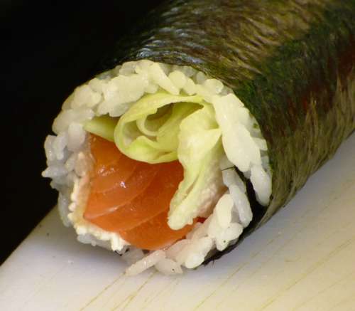 Eating Sushi Food Health Rice Sesame Algae