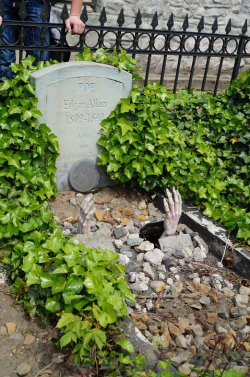 Edgar Allan Poe Grave Hand Tomb Dead Writer