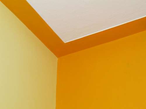 Edge Room Wall Ceiling Color Combination Yellow