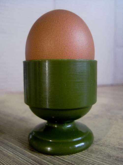 Egg Brown Cup Olive Green Plastic Breakfast